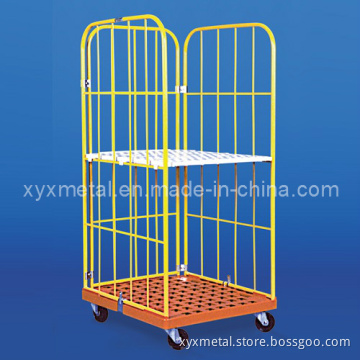 MID East Popular Powder Coated Colorful Roll Pallet Container Cage